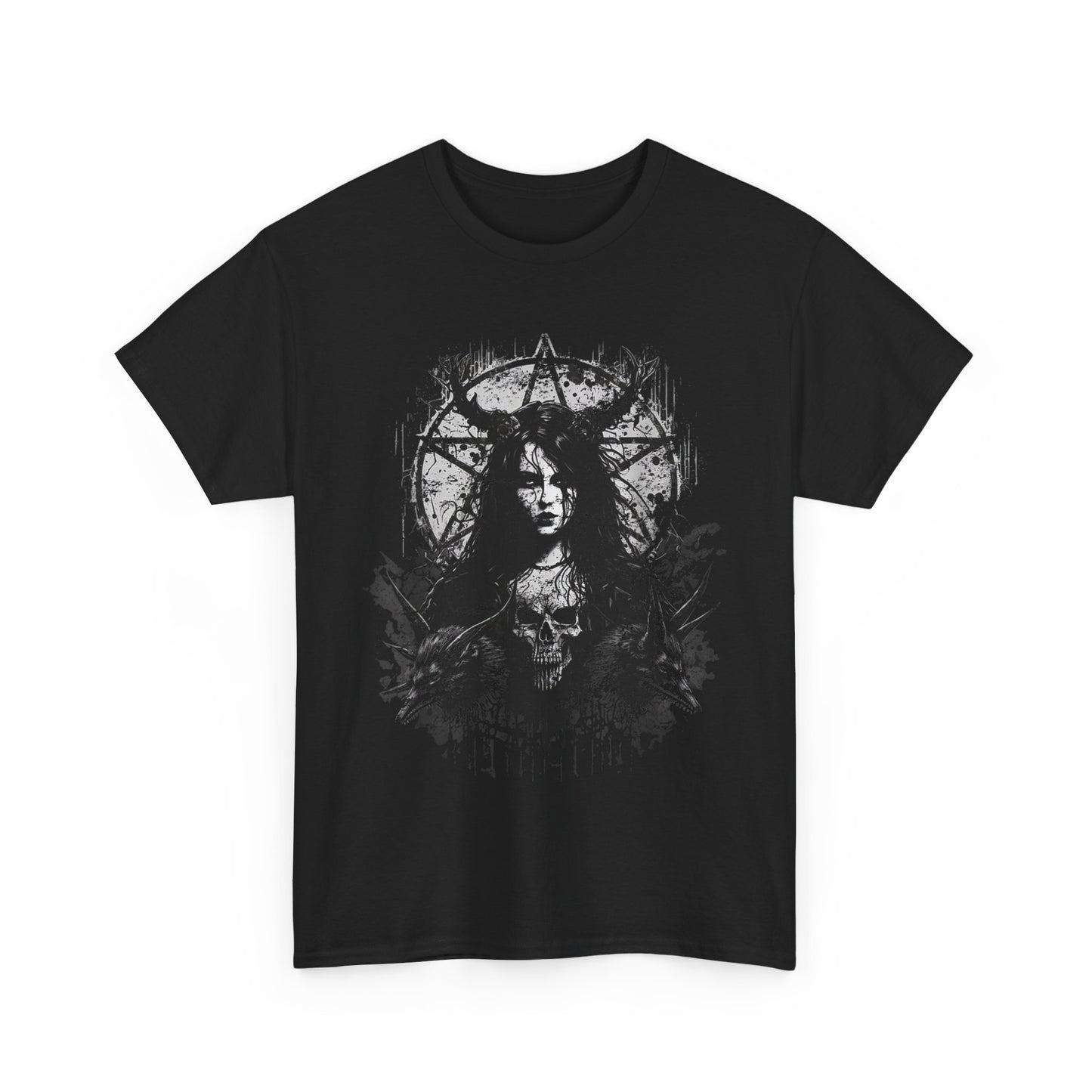 Gothic Graphic Tee - Unisex Heavy Cotton Shirt with Edgy Occult Design